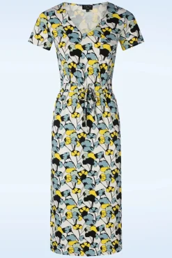 Cheap Zilch Monique Jurk In Bouquet Lemon