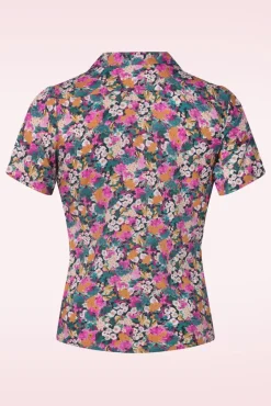 Hot Very Cherry Montmartre Botanica Rose Blouse In Multi