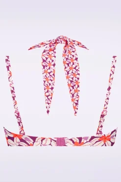 Shop TC Beach Multiway Summer Flowers Bikinitop In Paars