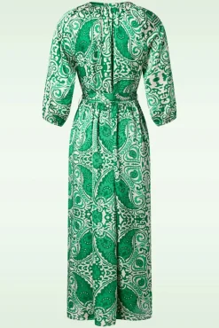 Online Smashed Lemon Myra Maxi Jurk In Gebroken Wit En Groen