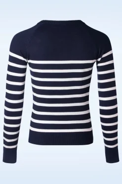 Store Vixen Nautical Stripe Sweater In Marineblauw