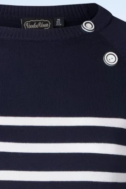 Store Vixen Nautical Stripe Sweater In Marineblauw