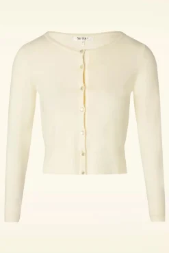 Shop Mak Sweater Nyla Cropped Vest In Ivoor
