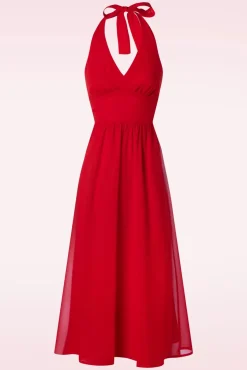 Cheap Timeless Olive Halter Jurk In Rood