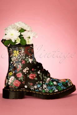 Cheap Dr. Martens 1460 Pascal Floral Mash Up Backhand Laarzen In Zwart