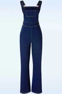 Cheap Banned Retro Penny Playsuit In Denimblauw