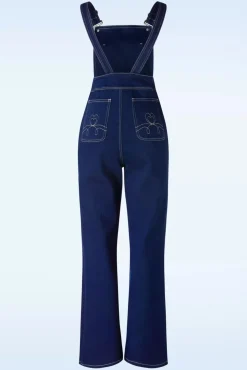 Cheap Banned Retro Penny Playsuit In Denimblauw