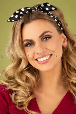 New ZaZoo Pin-Up Haarsjaal Zwart Polkadot