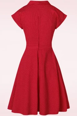 Store Banned Retro Polka Dot Dance Jurk In Rood