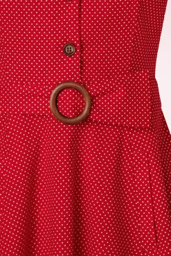 Store Banned Retro Polka Dot Dance Jurk In Rood