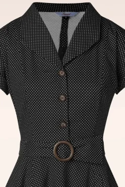 Fashion Banned Retro Polka Dot Dans Jurk In Zwart