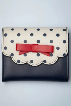 Best Sale Banned Retro Poppy Polka Portemonnee In Navy En Wit