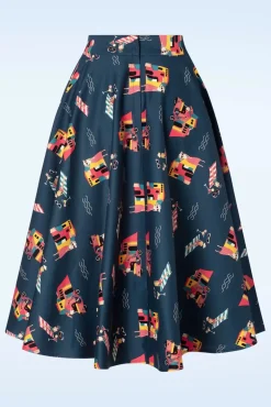 Outlet Banned Retro Portofino Living Swing Rok In Blauw