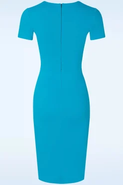 Outlet Vintage Chic for Topvintage Rachel Pencil Jurk In Aqua Blauw