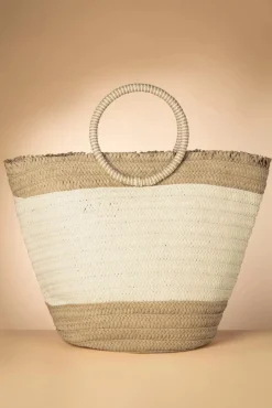 Cheap Smashed Lemon Raffia Boho Draagtas In Zand