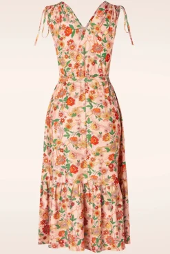 Cheap Vixen Rainbow Floral Flare Jurk In Licht Roze