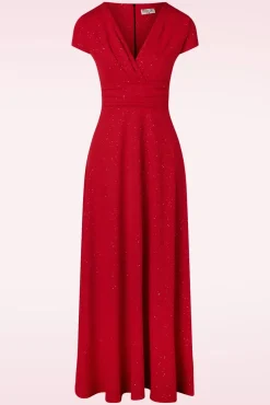 Clearance Vintage Chic for Topvintage Rinda Glitter Maxijurk In Rood