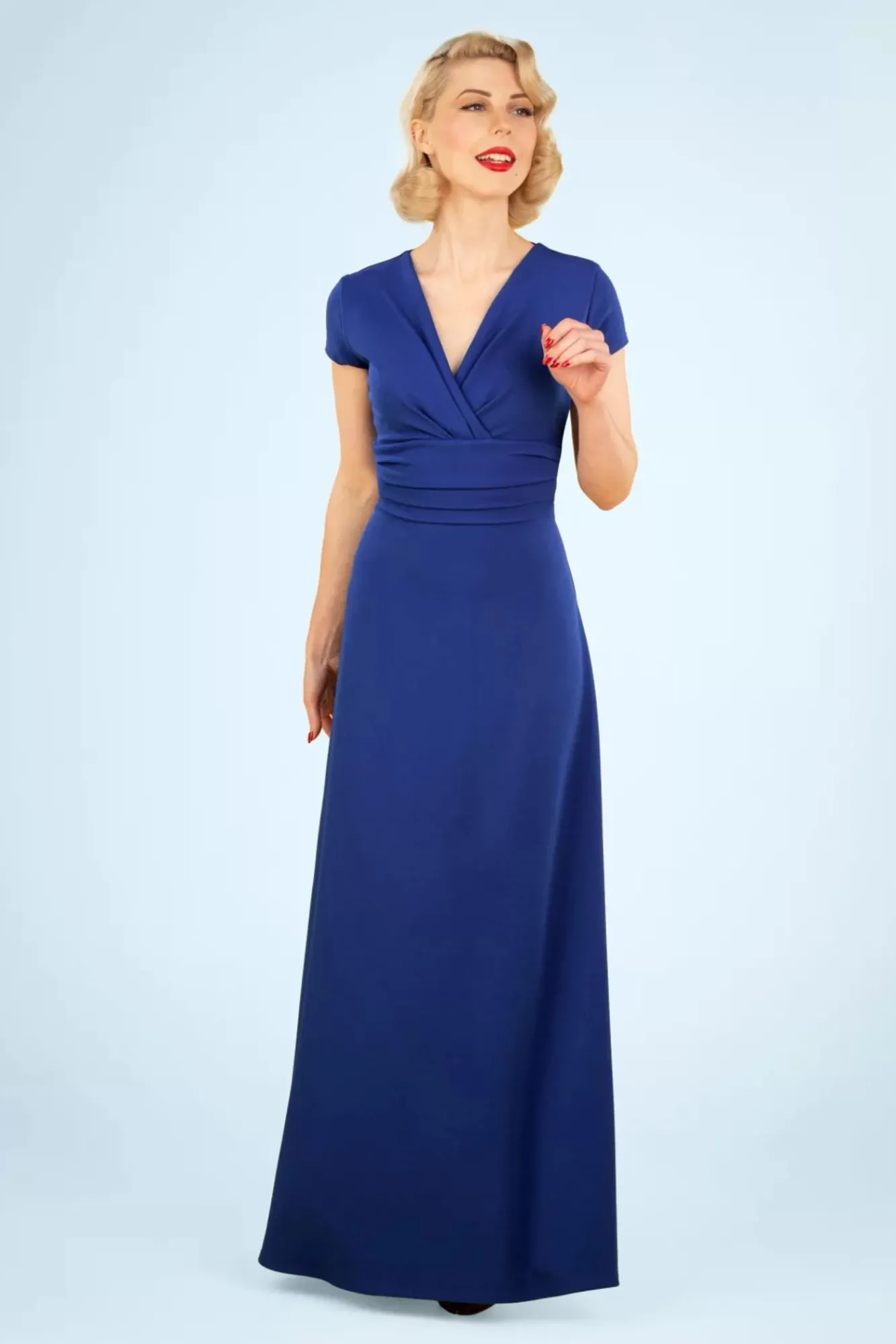 Flash Sale Vintage Chic for Topvintage Rinda Maxi-Jurk In Koningsblauw