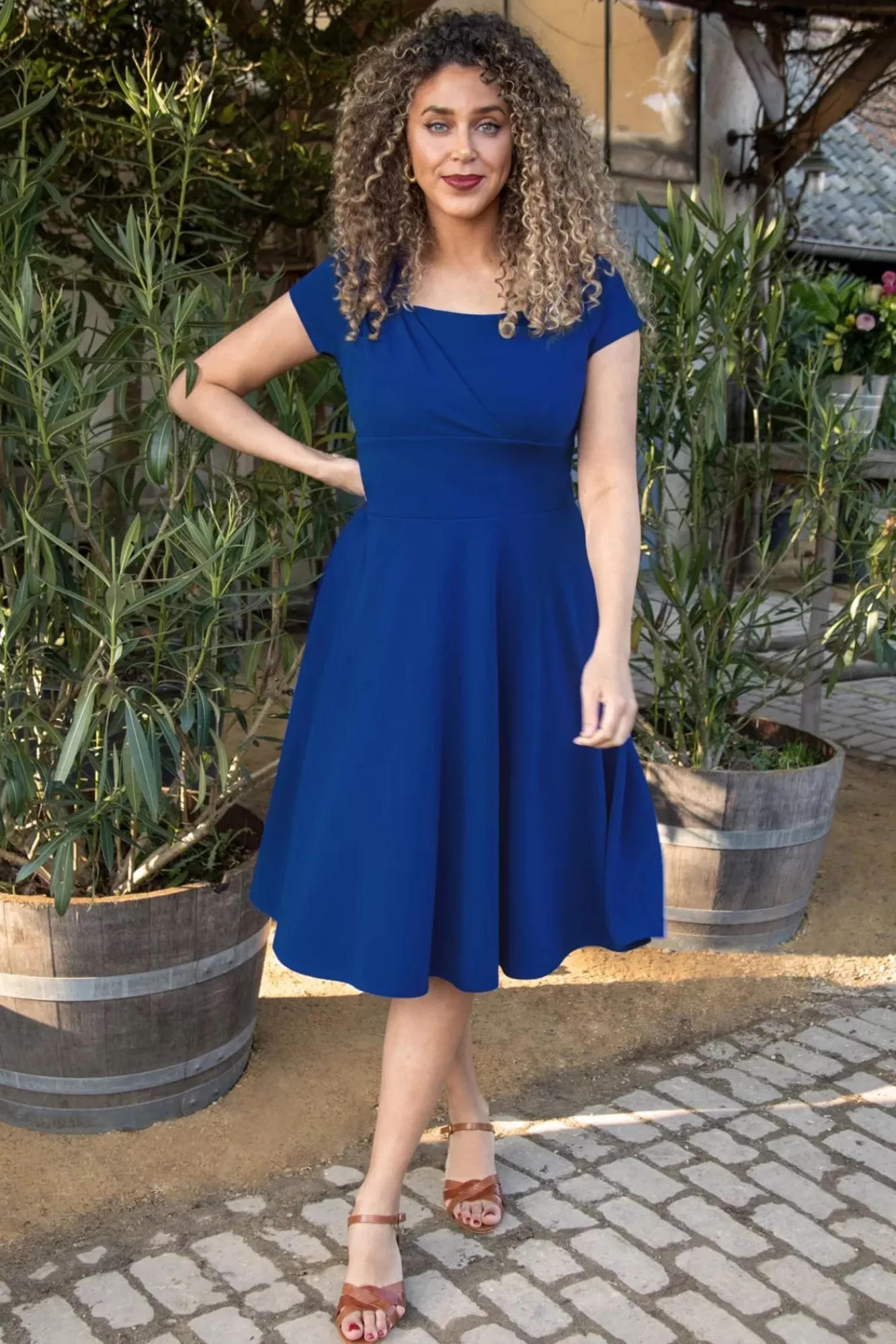 Shop Vintage Chic for Topvintage Riyana Swingjurk In Koningsblauw