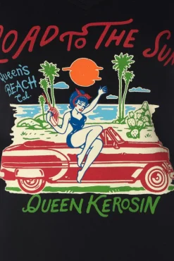 Flash Sale Queen Kerosin Road To The Sun T-Shirt In Zwart