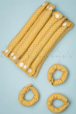 New Lieblingsstucke By JuttaVerena Rock The Dots - Set Van 12 Krulspelden In Geel