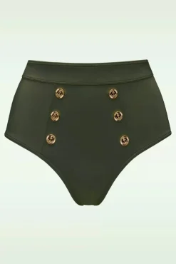 New Marlies Dekkers Royal Navy High Waist Bikini Broekje In Zeewier Groen