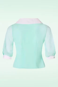 Best Miss Candyfloss Sacha Mai Sheer Organza Blouse In Mint