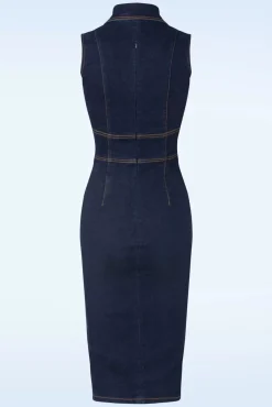 Sale Rock-a-Booty Sadie Pencil Jurk In Classic Denim