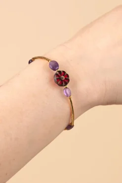 Store Urban Hippies Sassy Ametista Armband In Goud En Paars