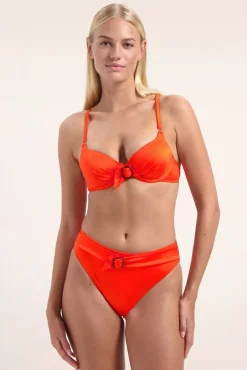 Outlet Cyell Satin High Waist Bikini Broekje In Oranje