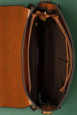 Discount Banned Retro Scandal Office Handtas In Camel En Cognac