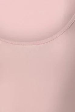 Hot Banned Retro Scoop Swim Top In Roze