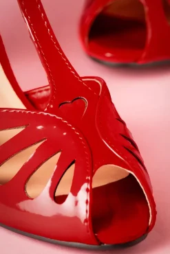 New Banned Retro Secret Love-Sandalen In Lippenstiftrood