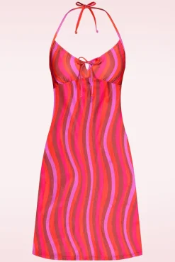 Cheap TC Beach Shiny Waves Strand Jurk In Multi