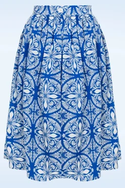 Clearance Bunny Sicily Swing Rok In Blauw En Wit