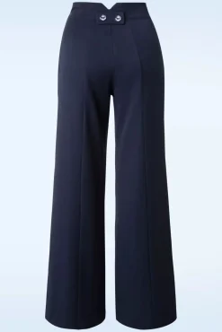 Sale Banned Retro Stay Awhile Broek In Marineblauw