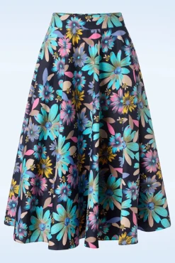 Shop Banned Retro Summer Bee Swing Rok In Marineblauw
