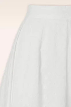 Fashion King Louie Suzette Rosa Broderie Anglaise Rok Met Plooien In Wit