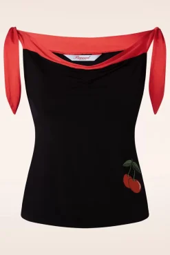Cheap Banned Retro Sweet Summer Top In Zwart En Rood