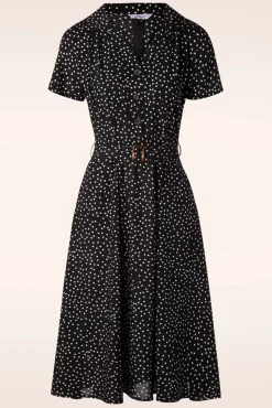 Store Banned Retro Swingjurk Met Stippen In Zwart