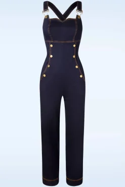 Sale Vixen Tallulah Overall Met Wijde Pijpen In Denim