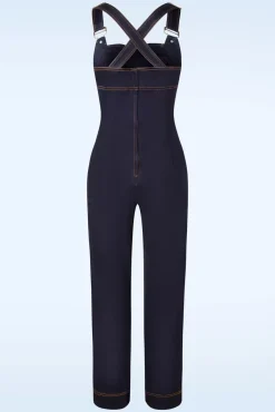 Sale Vixen Tallulah Overall Met Wijde Pijpen In Denim