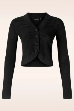 Cheap Vixen Textured Knit Crop Cardigan In Zwart