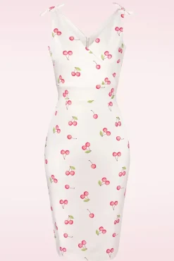 Discount Glamour Bunny The Harper Penciljurk Met Kersenprint In Wit
