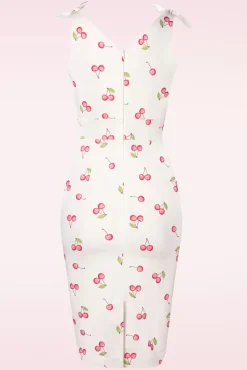 Discount Glamour Bunny The Harper Penciljurk Met Kersenprint In Wit