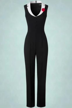 Cheap Vintage Diva The Luchia Jumpsuit In Zwart