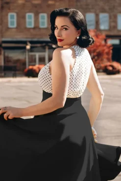 Outlet Vintage Diva The Maria Grazia Swing Jurk In Zwart En Wit