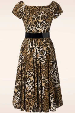 Sale Glamour Bunny The Marilyn Swing Jurk In Luipaard