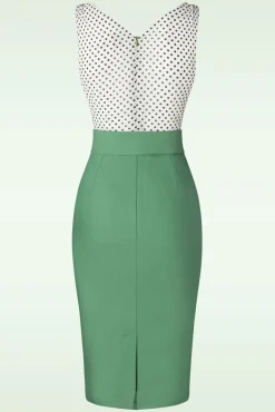 Store Glamour Bunny The Roslyn Pencil Jurk In Levendig Saliegroen