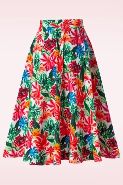 Online Topvintage Boutique Collection Topvintage Exclusief ~ Adriana Flower Swing Rok In Multi